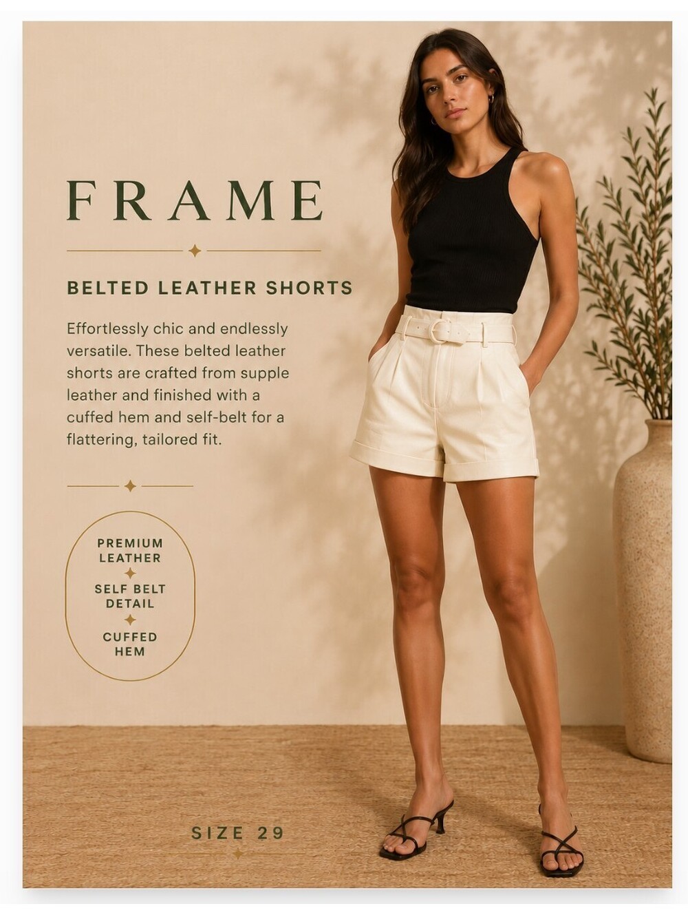 Frame Lamb Leather Shorts